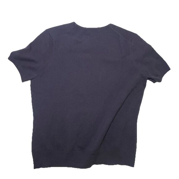 Lands’ End XS Petite Knit Short Sleeve Sweater Top Size 2-4 Black - Picture 4 of 5